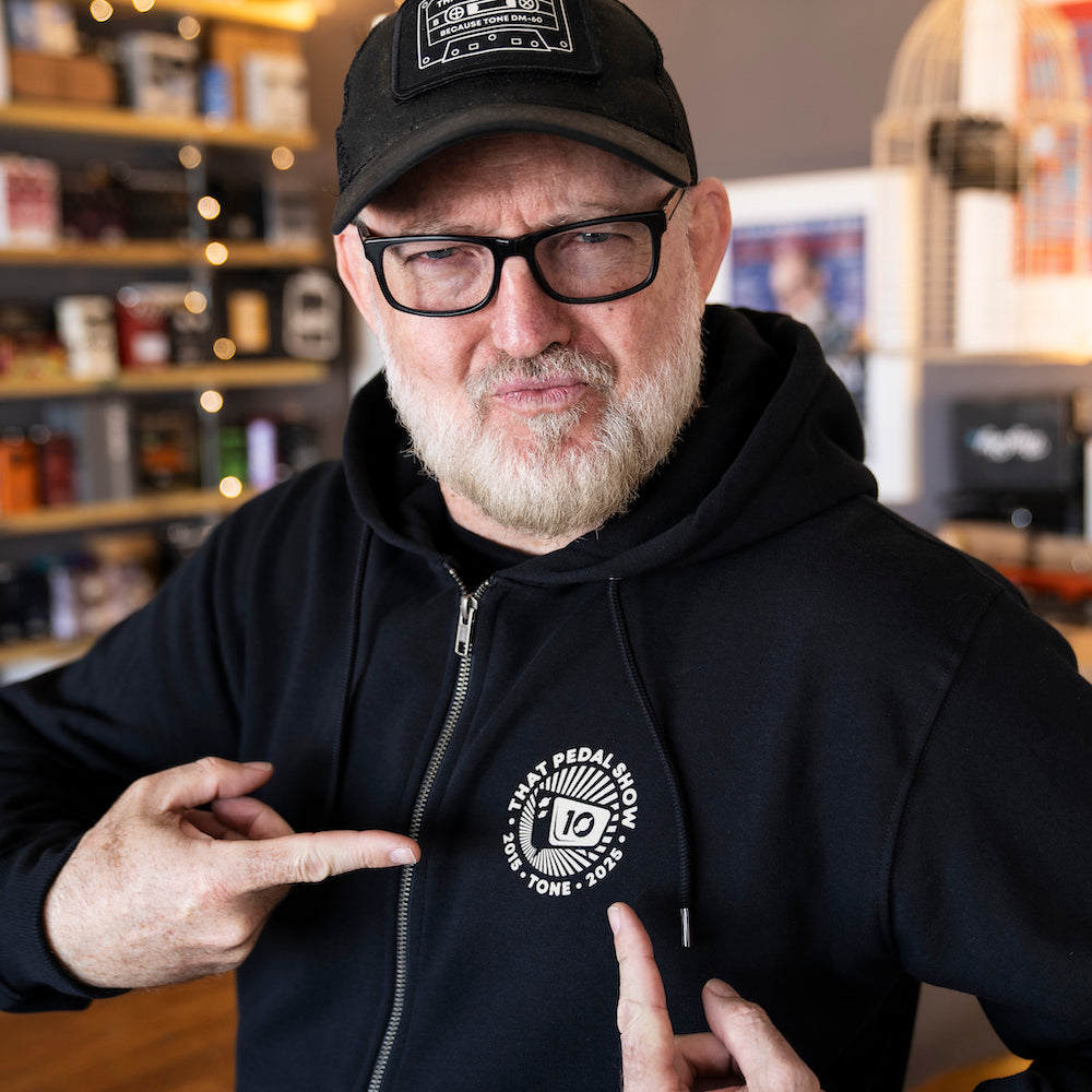 Ten Year Anniversary Zip-Up Hoodie Vintage Cream on Black