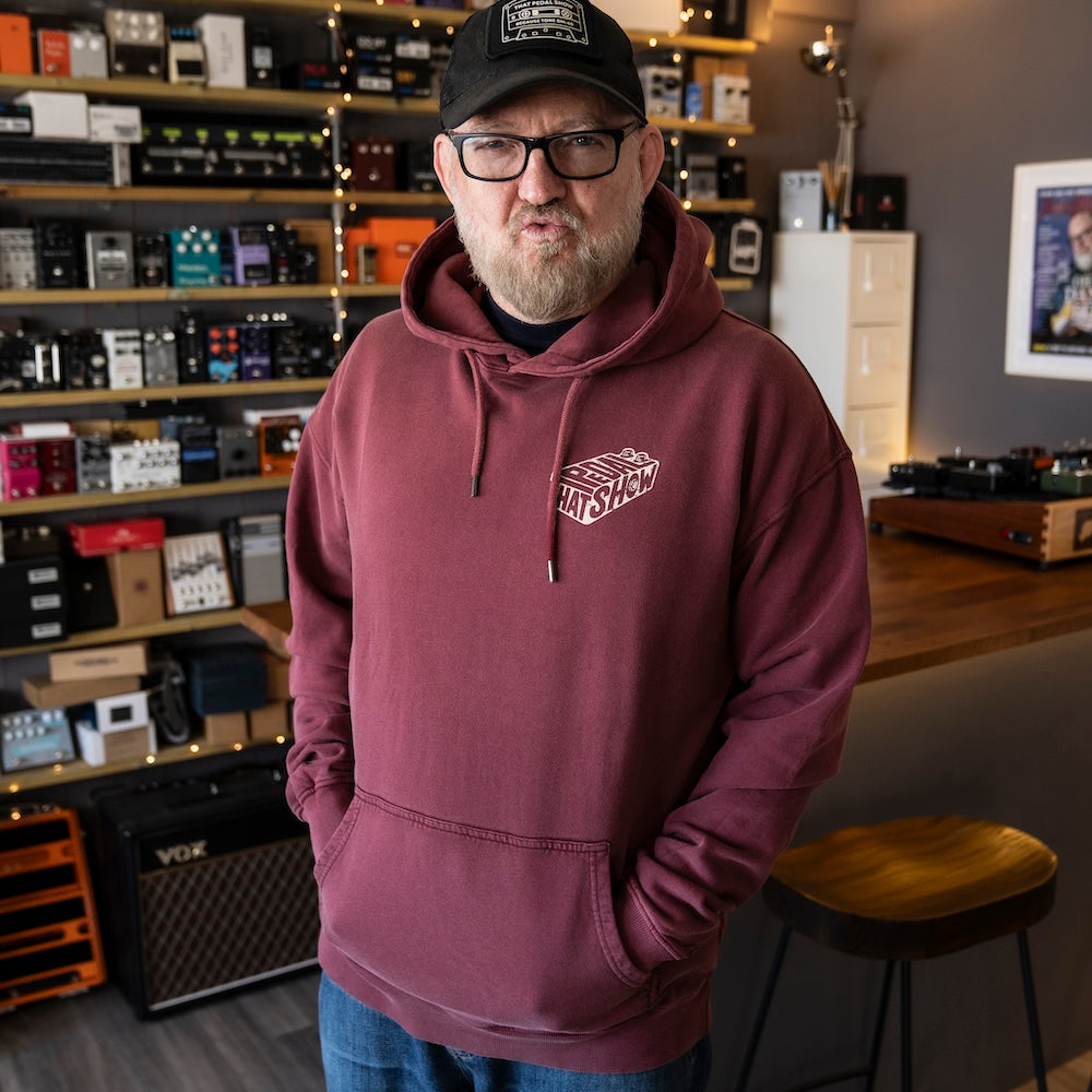 That Pedal Box Pullover Hoodie - Stonewashed Burgundy