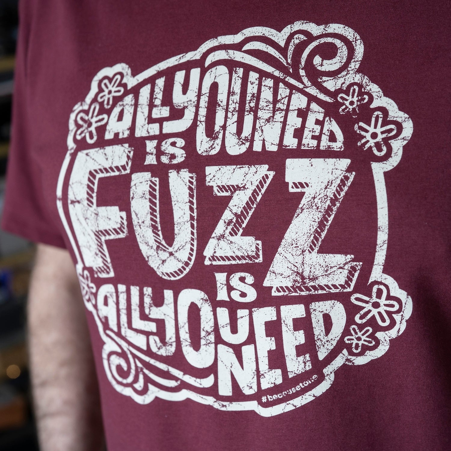 Festival Fuzz T-Shirt - Burgundy / Vintage Cream