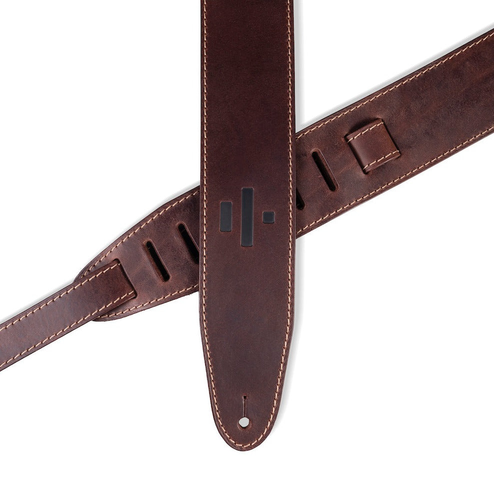 EFFECTED leather guitar strap in dark brown