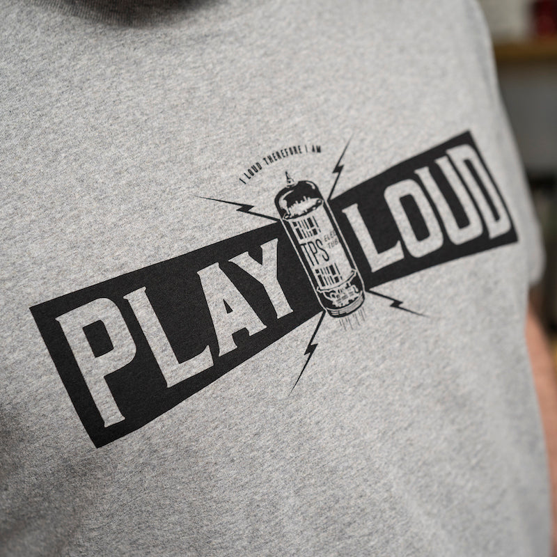Play Loud Banner T-Shirt - Melange Grey/Black
