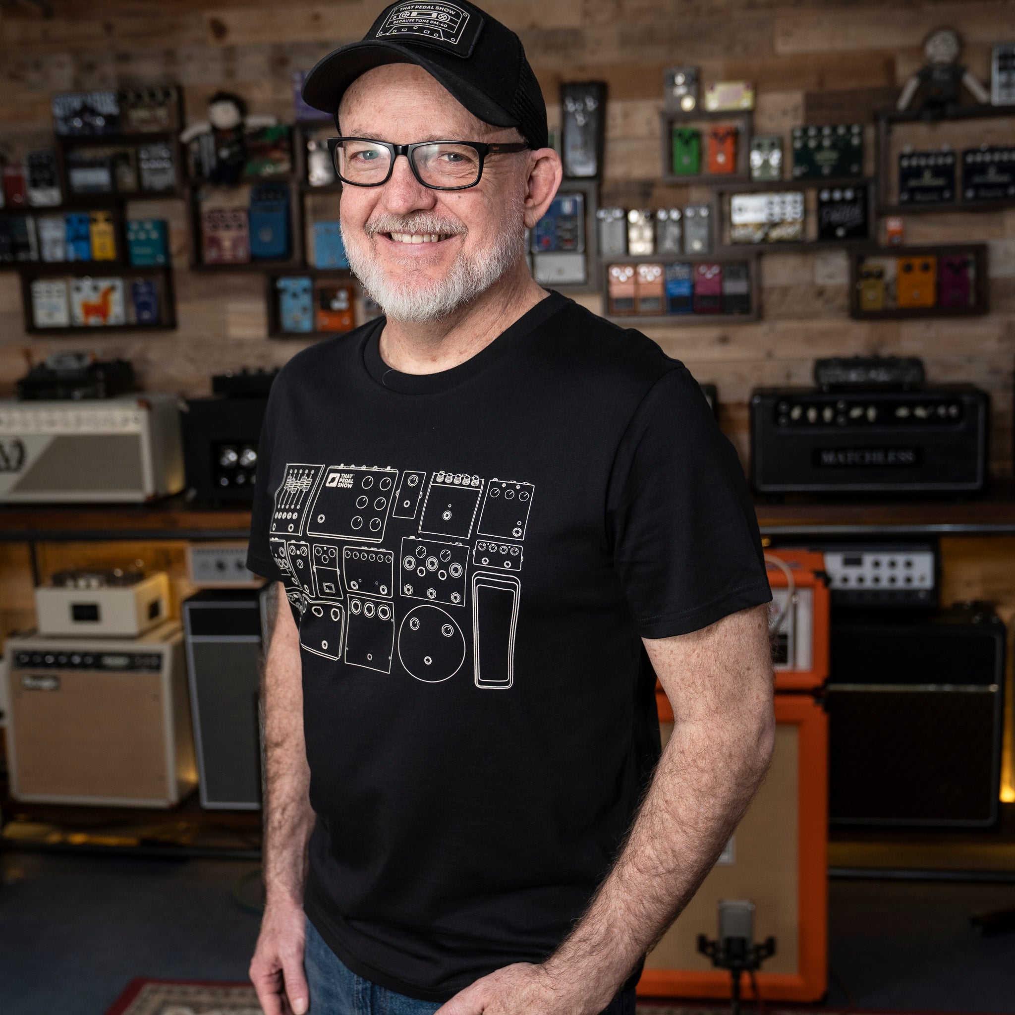 Tee O'Tone Pedalboard T-Shirt - Black / Cream