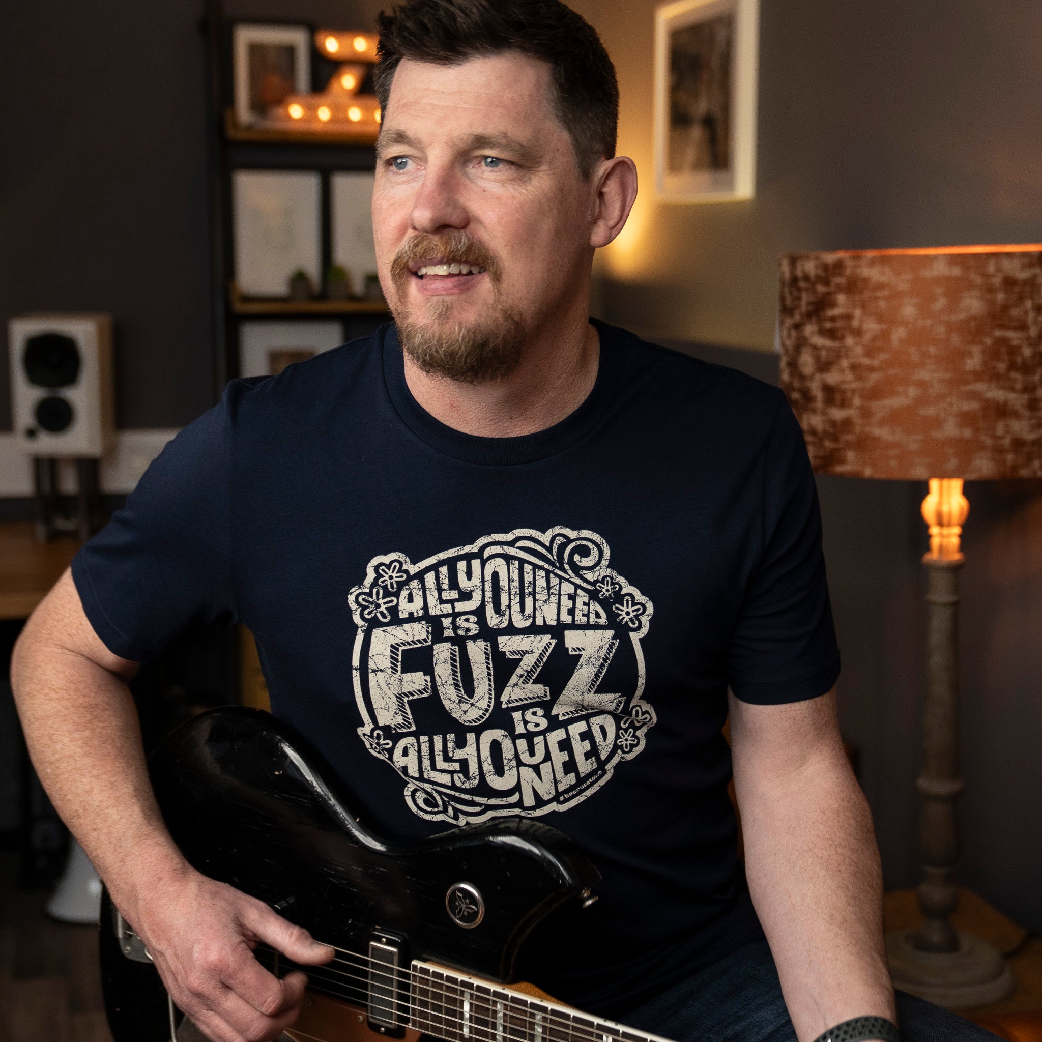 Festival Fuzz T-Shirt - French Navy / Vintage Cream