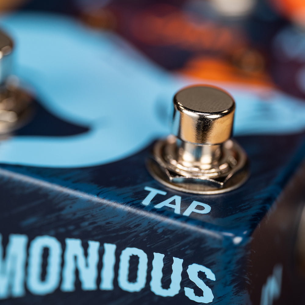 Tap Tempo Button on Harmonious Monk Guitar Effects Pedal