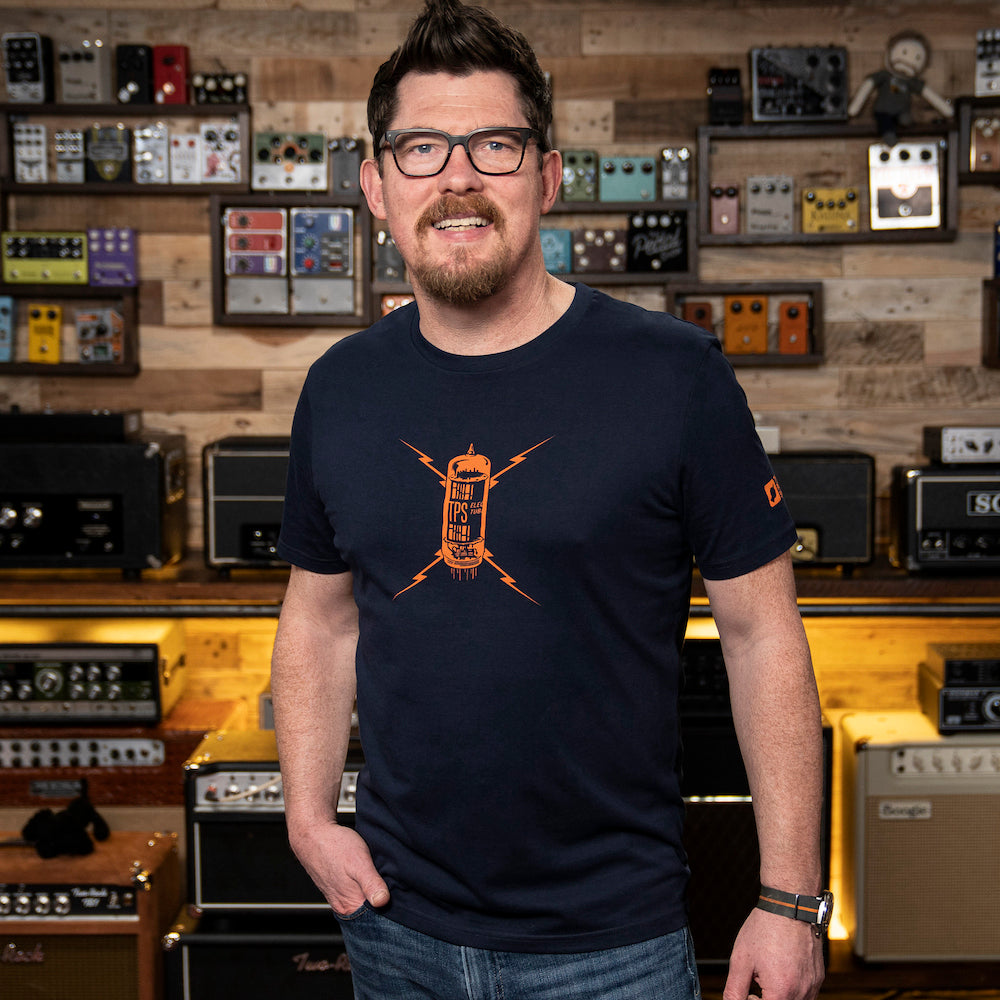 Electron Tube T-Shirt - French Navy/Orange