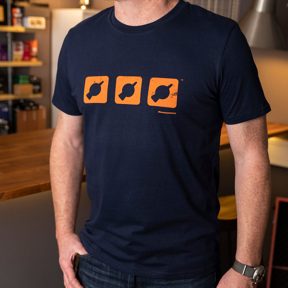 Tee for Two O'clock T-Shirt - Dark Navy / Burnt Orange