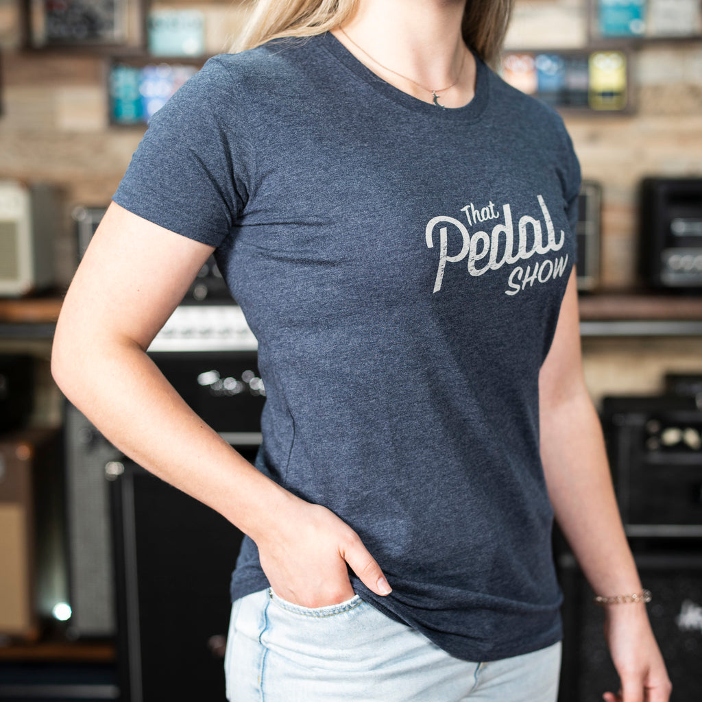 That Pedal Show Relic Logo Short Sleeve Women's T-Shirt - Melange Navy/Light Grey