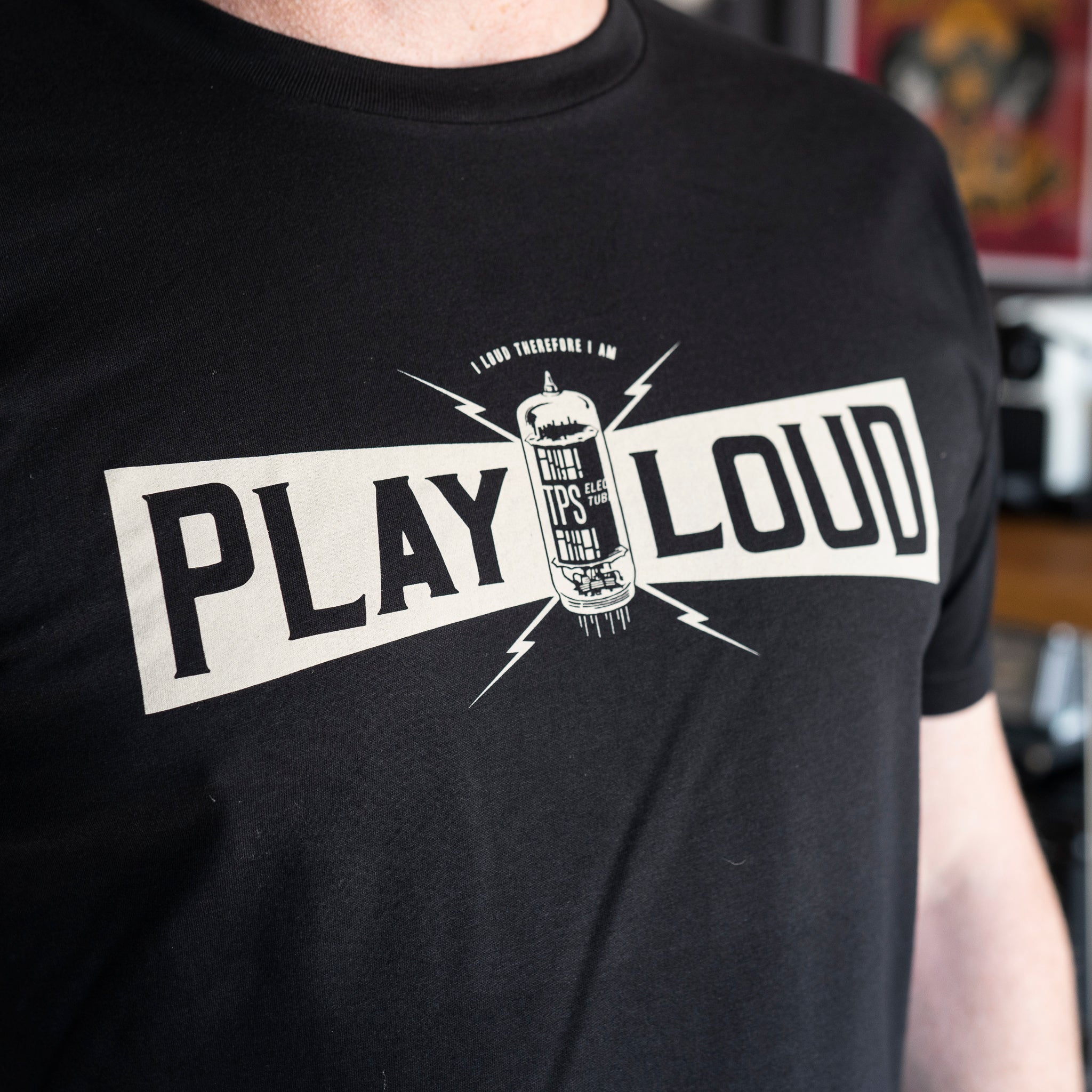 Play Loud Banner T-Shirt - Black / Vintage Cream